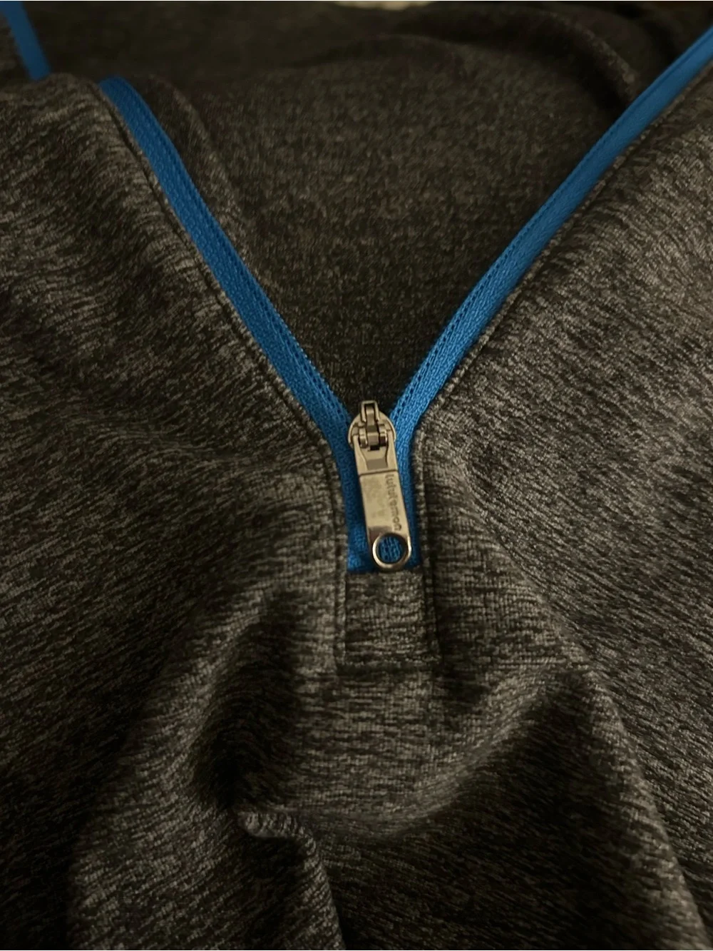 lululemon athletica Men's Gray Lightweight Quarter‑Zip with Blue Trim